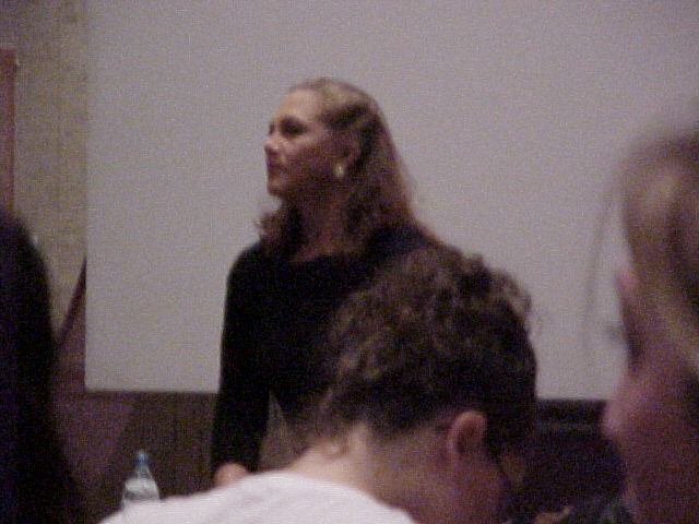 This is Kathleen Turner as she answers questions.